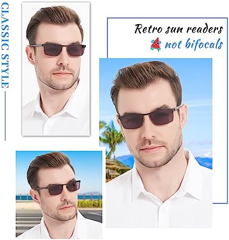 OCCI CHIARI Men’s Reading Sunglasses Retro Style Durable Sun readers 1.00 1.25 1.50 1.75 2.00 2.50 2.75 3.00 3.50 4.00(Black,1.5)