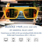 Eyekepper Orange Tinted Blue Light Blocking Glasses Metalless Screwless Spring Hinges UV Protection for Computer Gaming