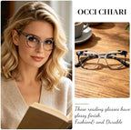 OCCI CHIARI Reading Glasses for Women 1.75+,Stury Readers for Lady 100 125 150 175 200 225 250 275 300 350 400 500 600