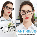MARE AZZURO Computer Reading Glasses Women Blue Blocking Screen Light Readers 0 1.0 1.25 1.5 1.75 2.0 2.25 2.5 2.75 3.0 3.5 4.0 5.0 6.0 (Black, 150)