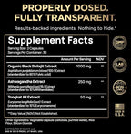 100x Strength Black Shilajit for Men w. 10% Tongkat Ali & Ashwagandha - Highest Potency Shilajit Capsules 60% Fulvic Acid Pure Himalayan Shilajit Resin - Natural Test Booster Male Enhancing Supplement
