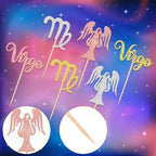 24 PCS Virgo Cupcake Toppers Glitter 12 Constellation Virgo Cupcake Picks August September Birthday Cake Decorations for Horoscope Astrology Birthday Party Cake Decorations Supplies Multi