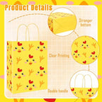 FYSUIMU 24Pcs Chicken Party Paper Bag Yellow Chick Treat Bags with Handles Farm Animal Candy Goodie Bags for Birthday Baby Shower Party Favors Supplies