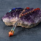 GEHECRST Natural 7 Chakra 108 Mala Prayer Beads Necklace with Reiki Healing Crystal Pointed Pendant 6mm Gemstones Beads Necklace Mens Womens Jewelry for Meditation, Protection