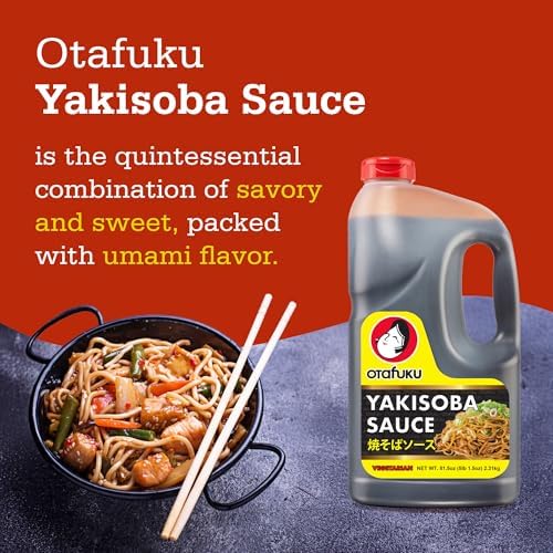 Otafuku Yakisoba Sauce for Japanese Stir Fry Noodles, Restaurant Bulk Size 1/2 Gallon (6 Pack)