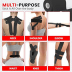 3 Rolls Kinesiology Tape, 4 inch x 14.8 Feet Waterproof Athletic Tape, Uncut Kinetic Tape, Elastic Muscle Tape, Sports Tape, Knee Tape for Exercise and Daily Use - Black