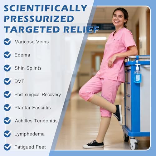 Beister Closed Toe Knee High Calf Compression Socks for Women & Men, Firm 20-30 mmHg Graduated Support for Varicose Veins, Edema, Flight, Pregnancy, Black, XX-Large