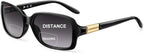 JM Classic Bifocal Reading Glasses Rectangular Stylish Sunglasses Readers for Women All Black +2.5