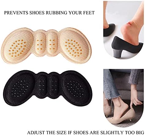 1Pair/3Pair/6Pair Heel Pads Self-Adhesive Cushion Protectors for Women,Anti-Chafing Foot Protectors for High Heels Shoes (2 Black+2 Pink+2 Beige)