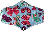 MUMBABY 6 Pieces 25.4cm (10 inch) Regular Charcoal Bamboo Mama Cloth/Menstrual Pads/Reusable Sanitary Pads (White, M)