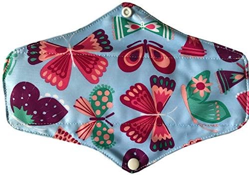 MUMBABY 6 Pieces 25.4cm (10 inch) Regular Charcoal Bamboo Mama Cloth/Menstrual Pads/Reusable Sanitary Pads (White, M)