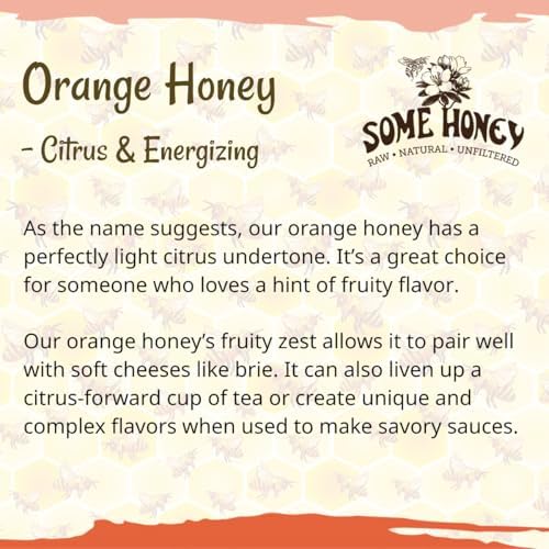 Some Honey Raw & Unfiltered Orange Blossom Honey – 100% Pure USDA Grade A, All-Natural Floral Citrus Nectar, 80 oz Jug