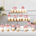 36 PCS 40th Anniversary Cupcake Toppers 40th Ruby Wedding Anniversary Cupcake Picks Double-Sided Printing Cheers to 40 Years We Still Do 40 Years Cake Decoration Anniversary Supplies