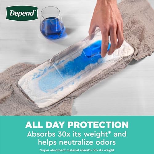 Depend Fresh Protection Adult Diapers, Incontinence Underwear for Men, Disposable, Maximum, Small/Medium, Grey, 32 Count, Packaging May Vary