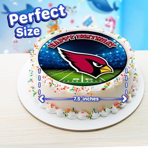 7.5x Inch Edible Cake Toppers – Cardinals Themed Birthday Party Collection of Edible Cake Decorations