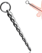 FST Penis Plug Metal Urethral Sound with Claspable O-Ring and Progressive Multi Beads Adult Sex Toys for Men Urethral Masturbation Training (M)