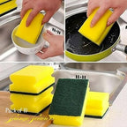 HomeSmith Handgrip Sponge Scourer High Density Foam Yellow Standard, Pack of 10