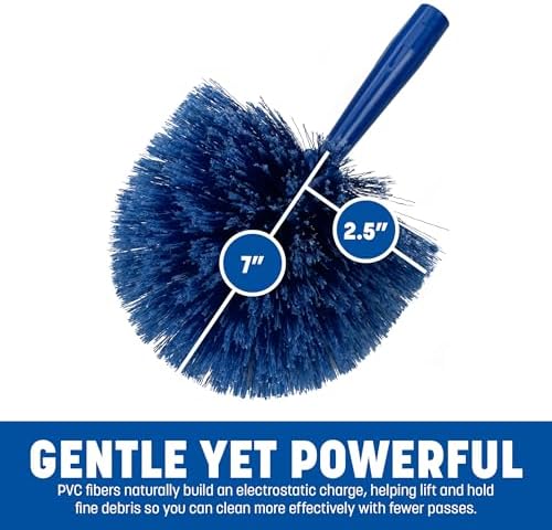 SPARTA Flo-Pac Rounded Duster Cleaning Duster with Electrostatically Charged Bristles for Cleaning, 9 X 7 X 7 Inches, Blue