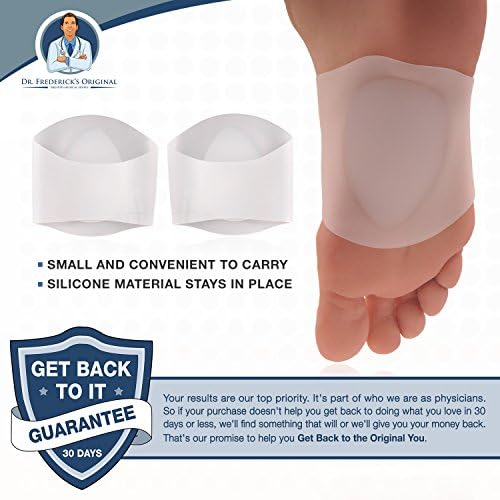Dr. Frederick's Original Gel Arch Support Sleeves – 2 ct – Built-In Gel Orthotic for Plantar Fasciitis, Flat Feet & Fallen Arches – Low-Profile Foot Support for Men & Women – Wear in Any Shoe