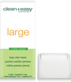 Clean + Easy Large Wax Roller Heads – Roll On Wax Refill Applicators, Compatible with Wax Cartridges for Legs & Body Hair Removal, 3 Pack