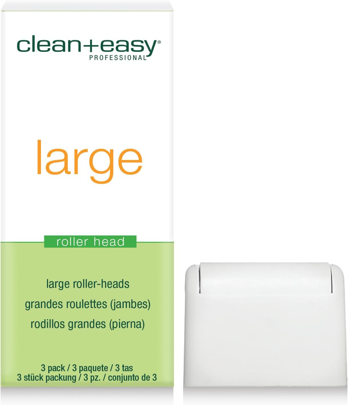 Clean + Easy Large Wax Roller Heads – Roll On Wax Refill Applicators, Compatible with Wax Cartridges for Legs & Body Hair Removal, 3 Pack