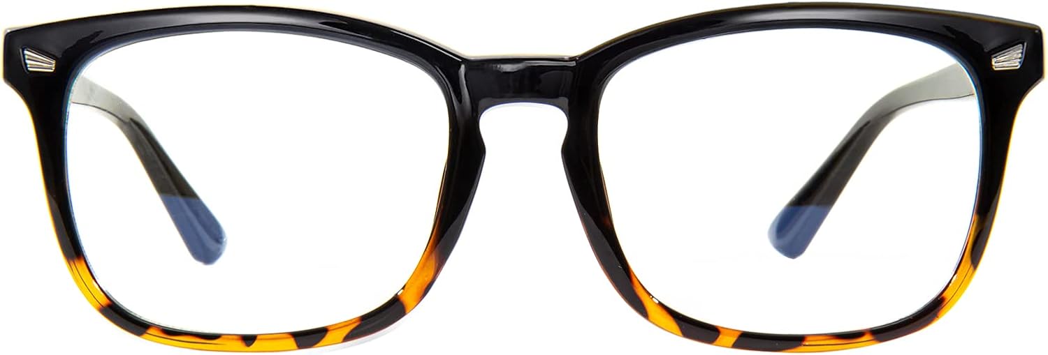 MAXJULI Blue Light Blocking Glasses,Computer Reading/Gaming/TV/Phones Glasses for Women Men(Black/Leopard)