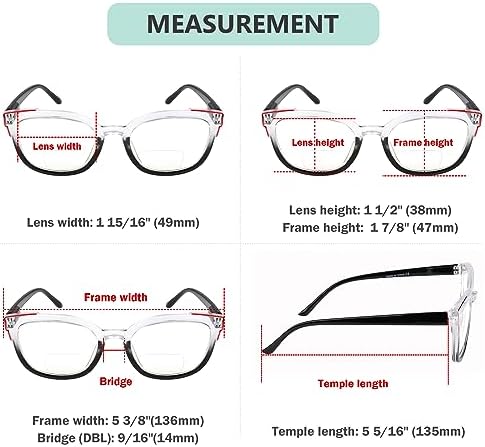 Eyekepper 4-pack Bifocal Reading Glasses Women Bi-focal Readers Two Tone 1.5