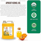 1 Gallon USDA Organic Cold Pressed Unrefined Apricot Kernel Oil