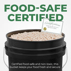 EconoHome 5-Gallon Black Bucket Pail Container with Lid | Metal Handles with Plastic Grip | Easy Stack and Store | Heavy-Duty, Approx 90 MIL, Extra Durable | Food Grade | BPA Free - 1 Pack