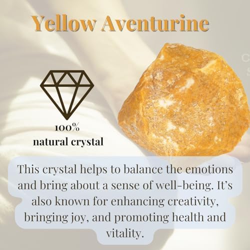 XIANNVXI Yellow Aventurine 1.8-2.2" Large Raw Crystals and Healing Stones Natural Rough Crystal Rocks for Decor Gifts Tumbling Cabbing Polishing Fountain Rocks 1PCS