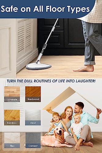 VENETIO Triangle Floor Mop with Washable and Reusable Microfiber Pad, Telescopic Cleaning Mop Set for Wood, Hardwood, Laminate, Vinyl, Ceramic Tile (Refills for INNOWELLCLEAN Spin Mop System)