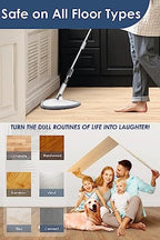 VENETIO Triangle Floor Mop with Washable and Reusable Microfiber Pad, Telescopic Cleaning Mop Set for Wood, Hardwood, Laminate, Vinyl, Ceramic Tile (Refills for INNOWELLCLEAN Spin Mop System)