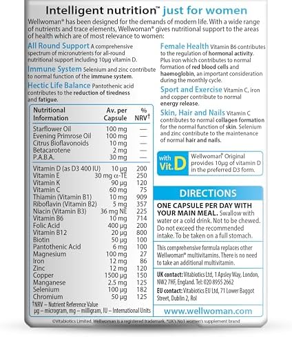 Wellwoman Vitabiotics Advanced Vitamin & Mineral Formula with Evening Primrose & Starflower Oils 30 Capsules