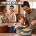 Hakan Collapsible Mixing Bowl 3.4 QT | Foldable Dish Tub, BPA Free Plastic | Multipurpose Kitchen, Camping and RV Essentials | Round Lightweight Wash Basin | Salad Bowl, 3.25 L (Gray)