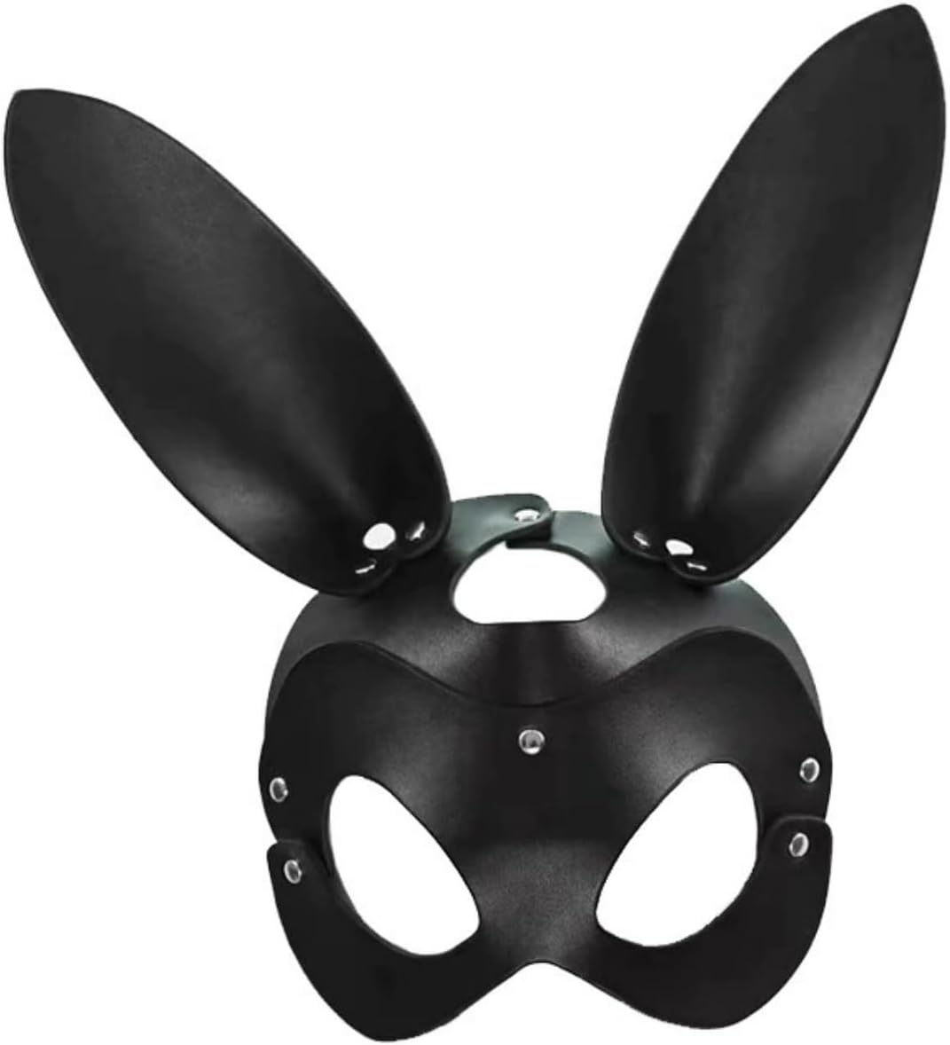 Dzrige Woman Leather Mask Half Face Bunny Mask Cosplay Costume Accessory for Halloween Carnival Masquerade Birthday Party Cosplay