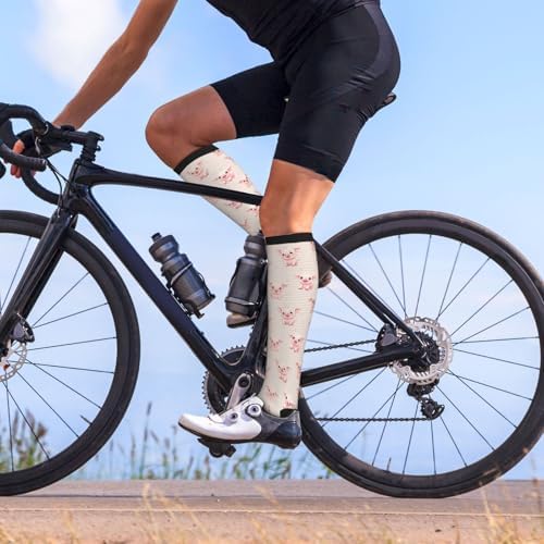 Compression Socks Calf Knee High Support Socks Novelty For Women Men Athletic Running Hiking Nurse