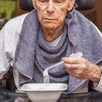 Left Handed Adaptive Utensils Set Angled Spoon and Fork Stainless Steel Curved Silverware for Elderly Self Feeding and Bedridden Assistance