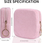 Sanitary Napkin Storage Bag, Preppy Corduroy Period Bag for Women, Cute Portable Period Pouch with Zipper, Sanitary Pads Bag Tampons Holder for Purse, First Period for Women Ladies