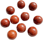 Natural Red Jasper Healing Crystal Sphere Balls Quartz Gemstones Small Size Pack of 10 for Healing, Reiki, Home Office Decoration, Jewelry Making (Red Crystal, 0.7"-0.78")