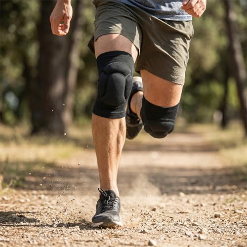 2-Pair Knee Pads for Men Women, Compression Support with Thickened Protection, Anti-Slip Sleeves for Sports, Volleyball