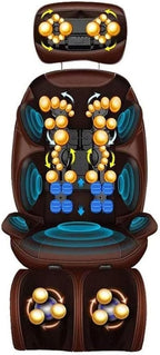 Back and Neck Massager with Heat, Vibrating Massage Seat Cushion, Electric Body Massager Helps Relieve Stress and Fatigue for Neck (Brown)