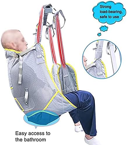 Transfer Nursing Sling Toileting Hoist Sling, Lift Stair Board, Mesh Fabric with Toilet Sling Design with Split Leg, for Elderly, Disabled