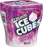 Ice Breakers Ice Cubes Sugar Free Gum with Xylitol, Raspberry Sorbet, 40 Piece (Pack of 4)