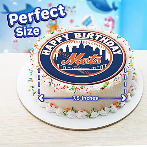 7.5 NY basketball Cake Topper – Round Edible Birthday Cake Decorations, Happy Birthday Cake