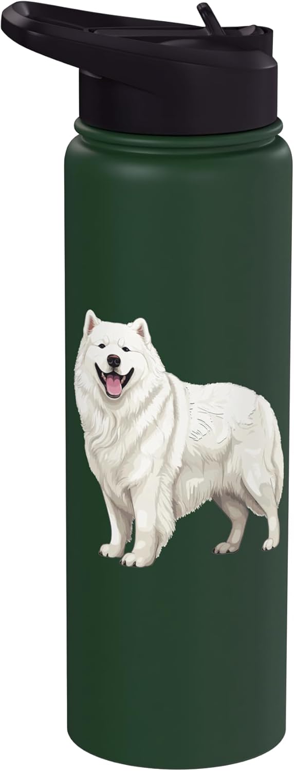 Samoyed Dog Breed Pet Cute Graphic Stainless Steel Insulated Water Bottle