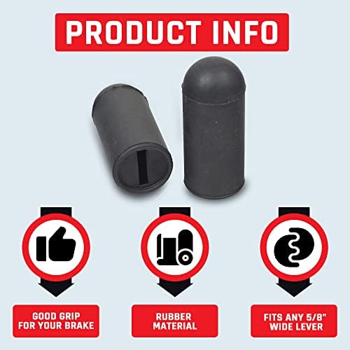 AlveyTech Black Rubber Tips for 5/8" Flat Slot Levers on Invacare Style Wheelchair Wheel Locks (Set of 2) - Replacement Handle Lever Tip for Brake Lock Mechanism