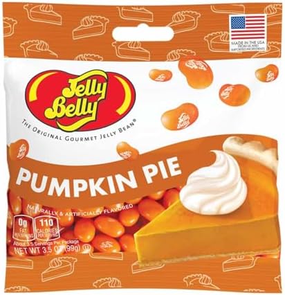 Jelly Belly Pumpkin Pie Jelly Beans, 3.5 oz Grab & Go Bags - Pack of 3 sold in Jelly Belly Bag