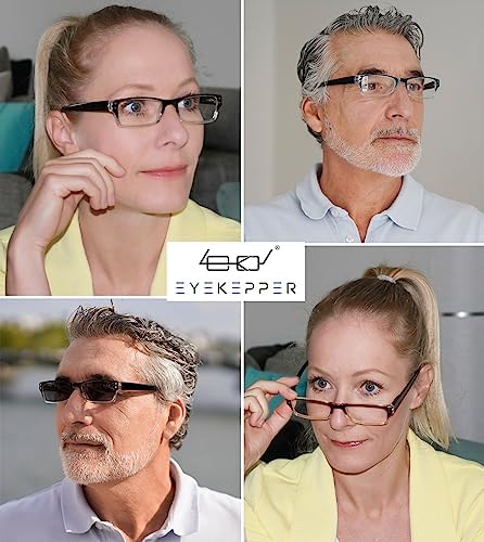 Eyekepper 4 Pack Classic Reading Glasses for Women and Men Include Reading Sunglasses Two-Tone Readers +1.75