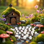 40Pcs White Mini Sheep Herd Figurines - Cake/Cupcake Toppers, Terrarium and Moss Landscape Decor, DIY Miniature Crafts for Fairy Gardens, Home Décor and Model Scenes