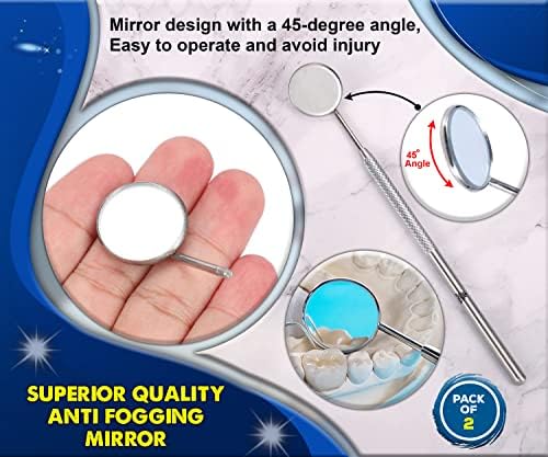 ARSUK Dental Mirror with Stainless Steel Handle 6.5" – Professional Dentist Mirror for Inside Mouth for Oral Inspection & Teeth Cleaning, Eyelash Extensions, Reusable Dental Tool for Personal Care